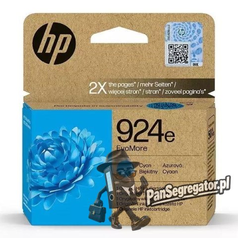 HP Oryginalny błękitny tusz 924e EvoMore