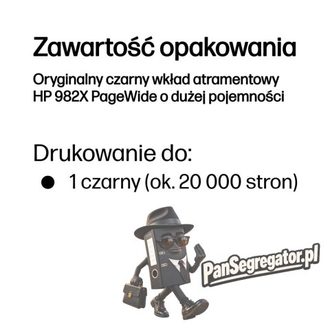 HP Oryginalny czarny wkład atramentowy 982X PageWide o dużej pojemności