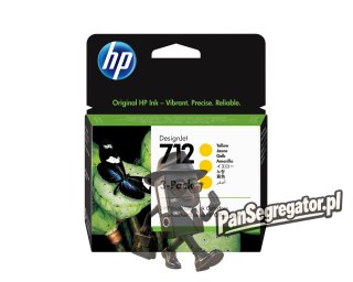 HP Zestaw 3 żółtych wkładów atramentowych 712 DesignJet 29 ml