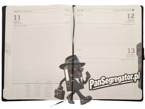 Kalendarz A5 dzienny z zapięciem magnetycznym 2027 satyna srebrny 0405-0963-12 Panta Plast