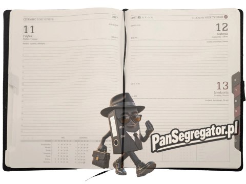 Kalendarz B5 dzienny z zapięciem magnetycznym 2027 satyna brązowy 0405-0975-11 Panta Plast