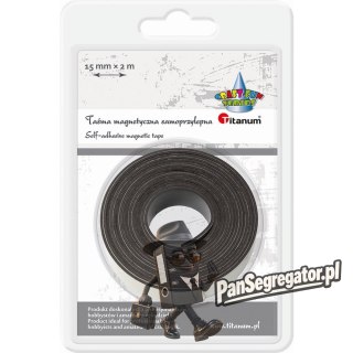 Taśma magnetyczna samoprzylepna czarna 15mm 2m 437295 TITANUM