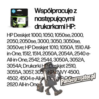 Tusz HP czarny HP 301XL, HP301XL=CH563EE, 480 str.,8 ml