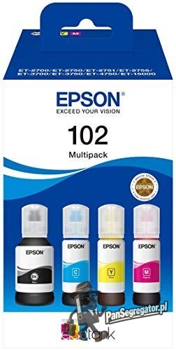 Tusze Epson 102 EcoTank Cyjan Magenta Żółty 127 ml 70 ml Atramentowy