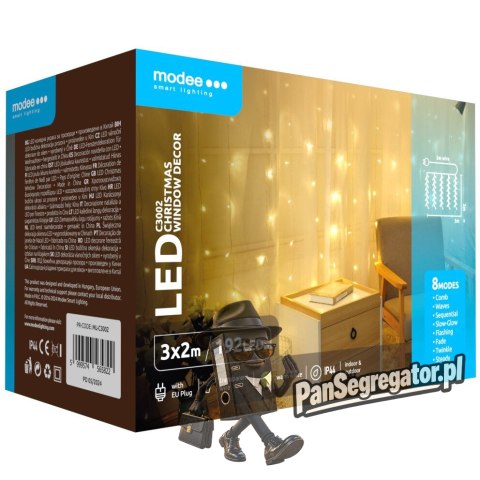 Kurtyna LED MODEE 3x2m ciepła barwa 192LED ML-C3002