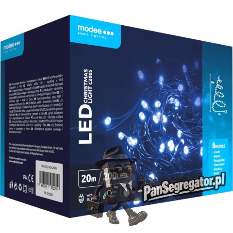 Lampki choinkowe MODEE 20m zimna barwa 200LED ML-C2005