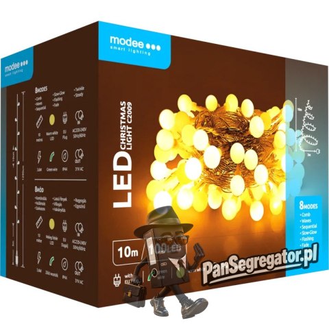 Lampki choinkowe kulki MODEE 10m ciepła barwa 100LED ML-C2009