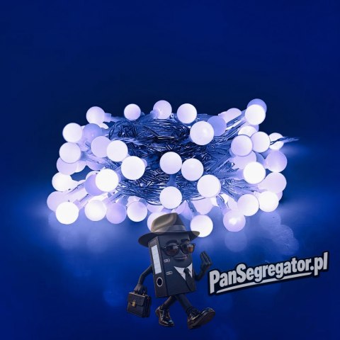 Lampki choinkowe kulki MODEE 10m zimna barwa 100LED ML-C2010