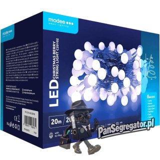 Lampki choinkowe kulki MODEE 20m 200LED zimna barwa ML-C20102