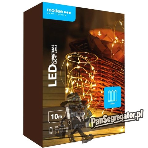 Lampki dekoracyjne na baterie MODEE 10m ciepła barwa 100LED ML-C2012