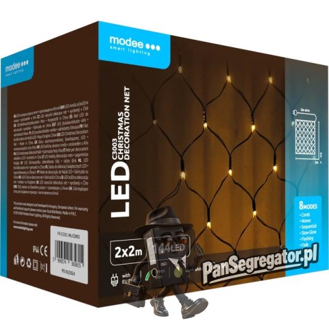 Lampki siatka MODEE 2x2m ciepła barwa 144LED ML-C3003