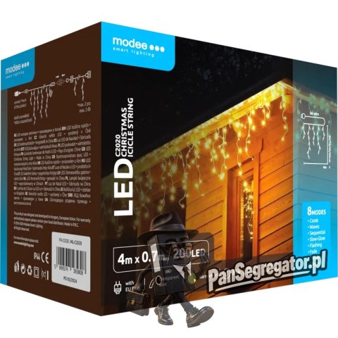 Lampki zewnętrzne MODEE 4m70cm ciepła barwa 200LED ML-C2020